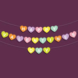 Happy Valentines Day Garland -10 Feet, No Diy | Happy Valentines Day Banner, Valentines Day Decorations | Conversation Heart Garland,Conversation Hearts Decorations | Valentines Day Decor