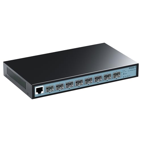8 Port 10G L3 Managed Switch, 8X10G Sfp+ Interface, Link Aggregation/Qos/Vlan/Igmp, Wall Mounted Fanless 10Gb Sfp Network Switchsfpports Only,Transceiver Is Not Included