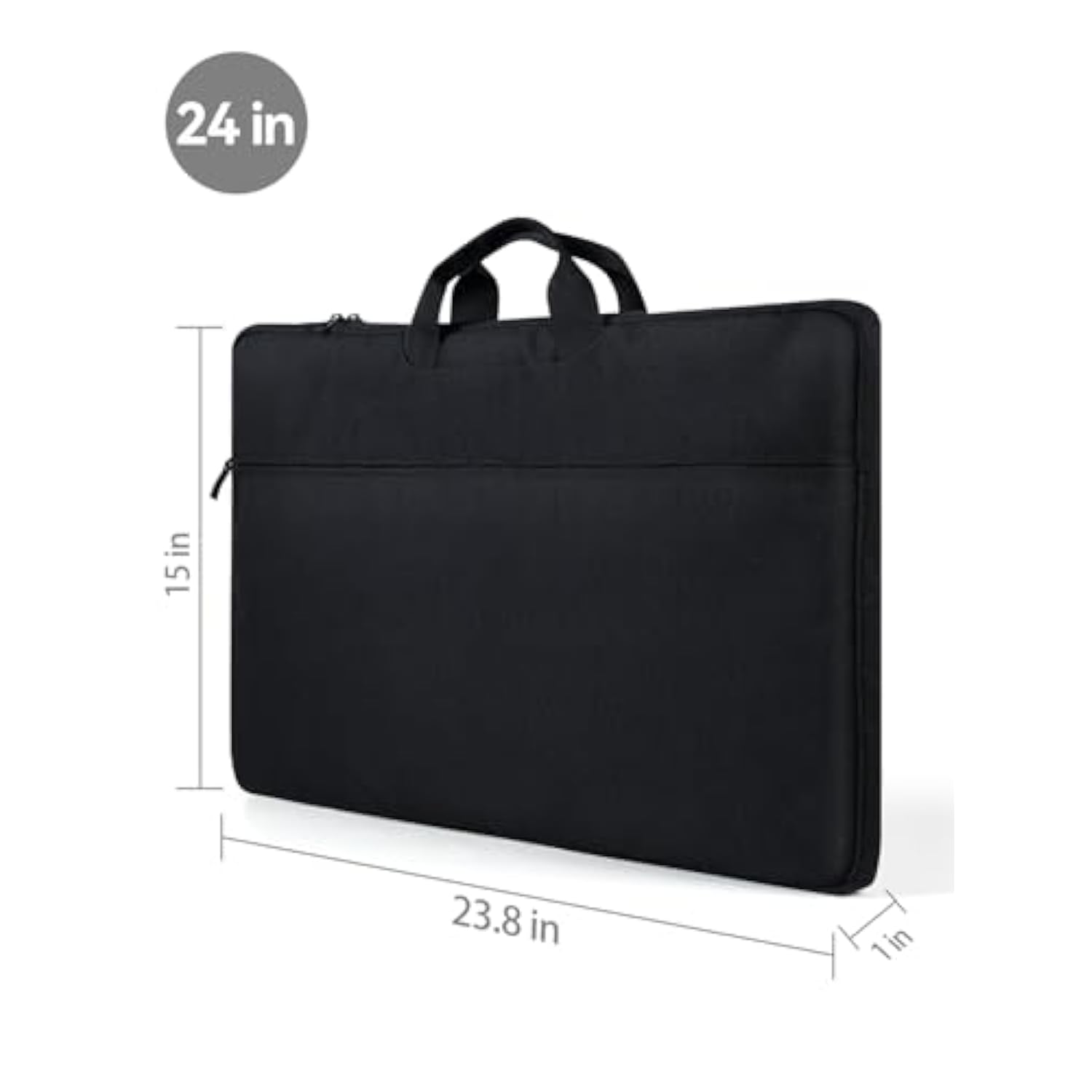 Laptop Sleeve Case 24 Inch, 360° Protective Laptop Carrying Case Computer Cover Bag With Handle For 23-24.5 Inch Desktop, Portable Monitor, Notebook, Large Travel Briefcase Handbags(Black)