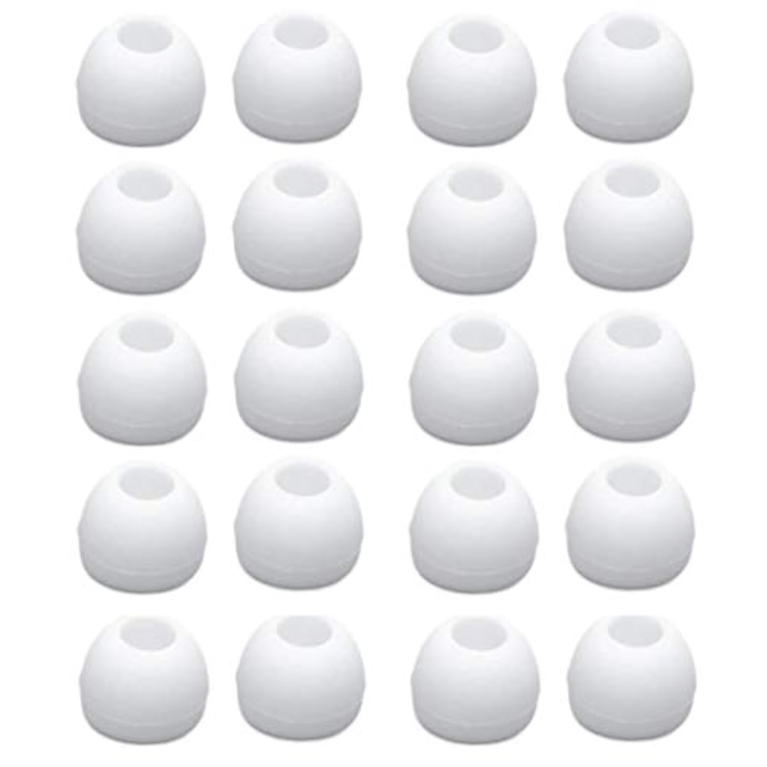10 Pairs Replacement Silicone Earbud Tips, Fit For Samsung Sony Monster Senso Anker Taotonic Tozo T10 Headphone, White (Medium)