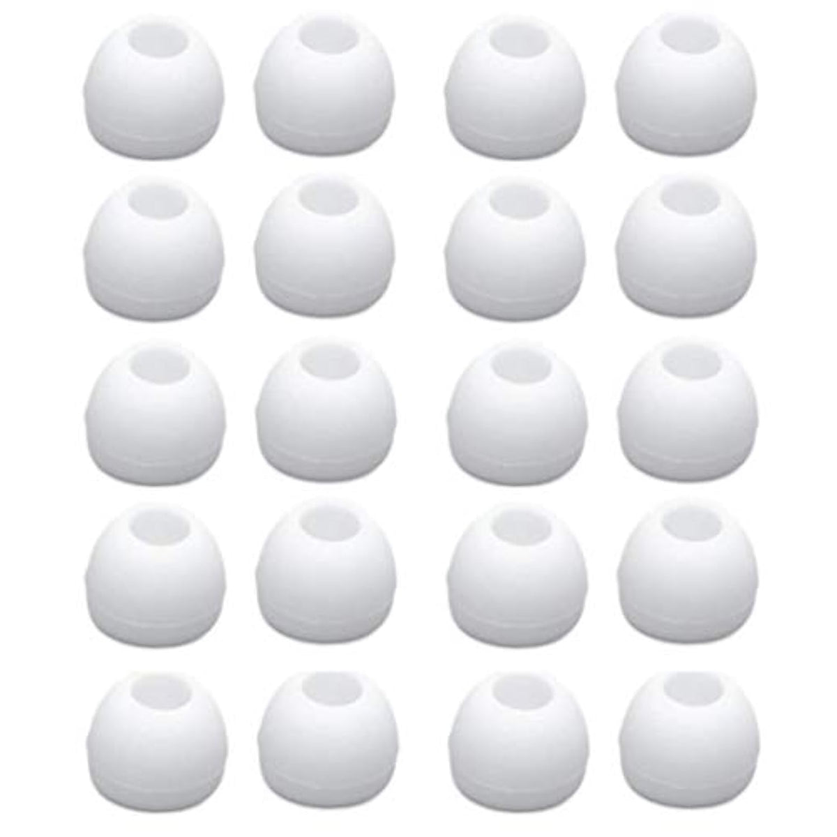 10 Pairs Replacement Silicone Earbud Tips, Fit For Samsung Sony Monster Senso Anker Taotonic Tozo T10 Headphone, White (Medium)
