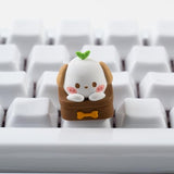 Artisan Keycaps, Cute Potted Puppy Shaped, Resin Handmade Esc Key Replacement For Mechanical Keyboard, Mx Switch Compatible, Kawaii Design