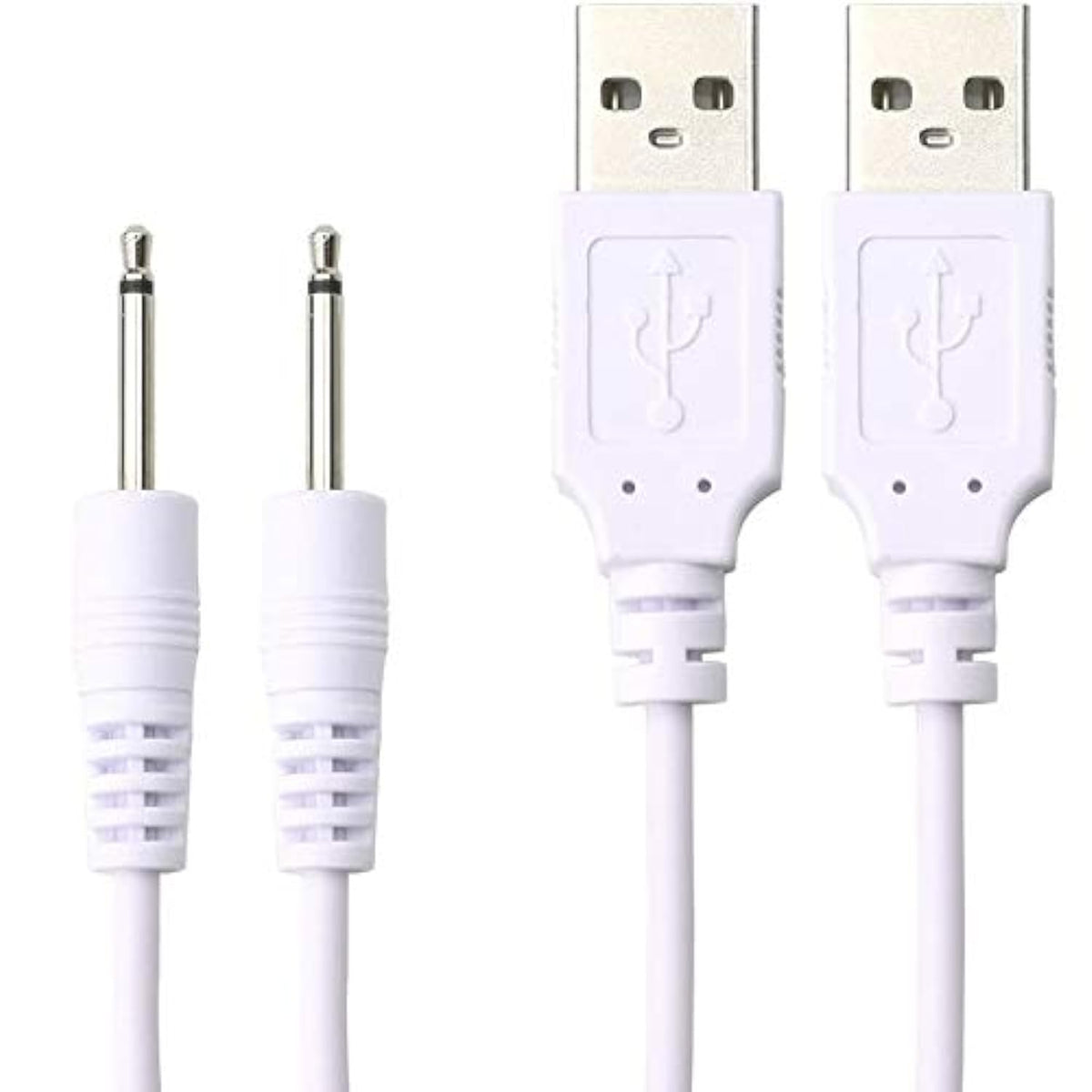 2 Pack Replacement Dc Charging Cable Set Compatible With Tracys Dog,Compatible With Paloqueth,Compatible With Lovesense,Beauty Instrument Usb Charger Cords 2.5Mm