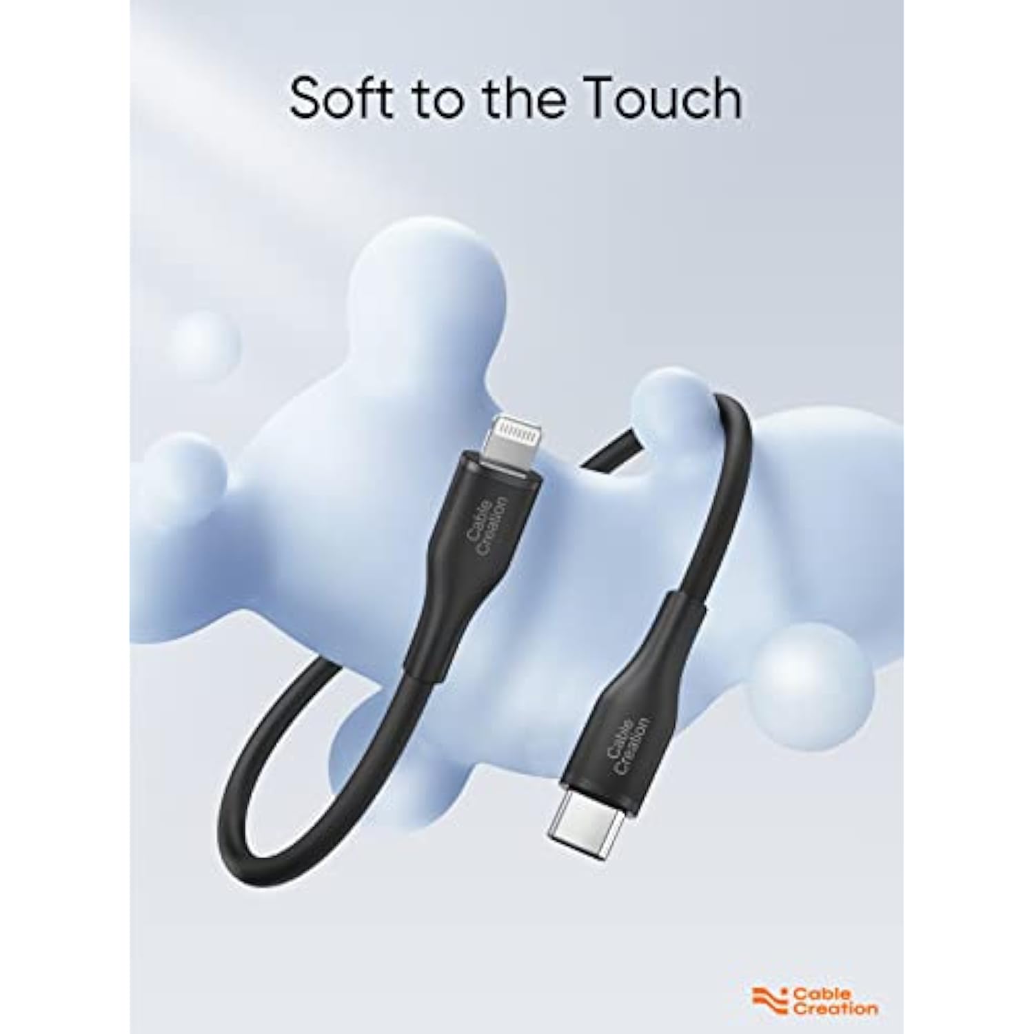 CableCreation USB C to Lightning Cable 6FT/1.8m, iPhone Charger Cable, Silicone Power Delivery Fast Charging Cord [MFi Certified] for iPhone 14/14 Pro/13/12 Pro Max/12/11, AirPods Pro, Black