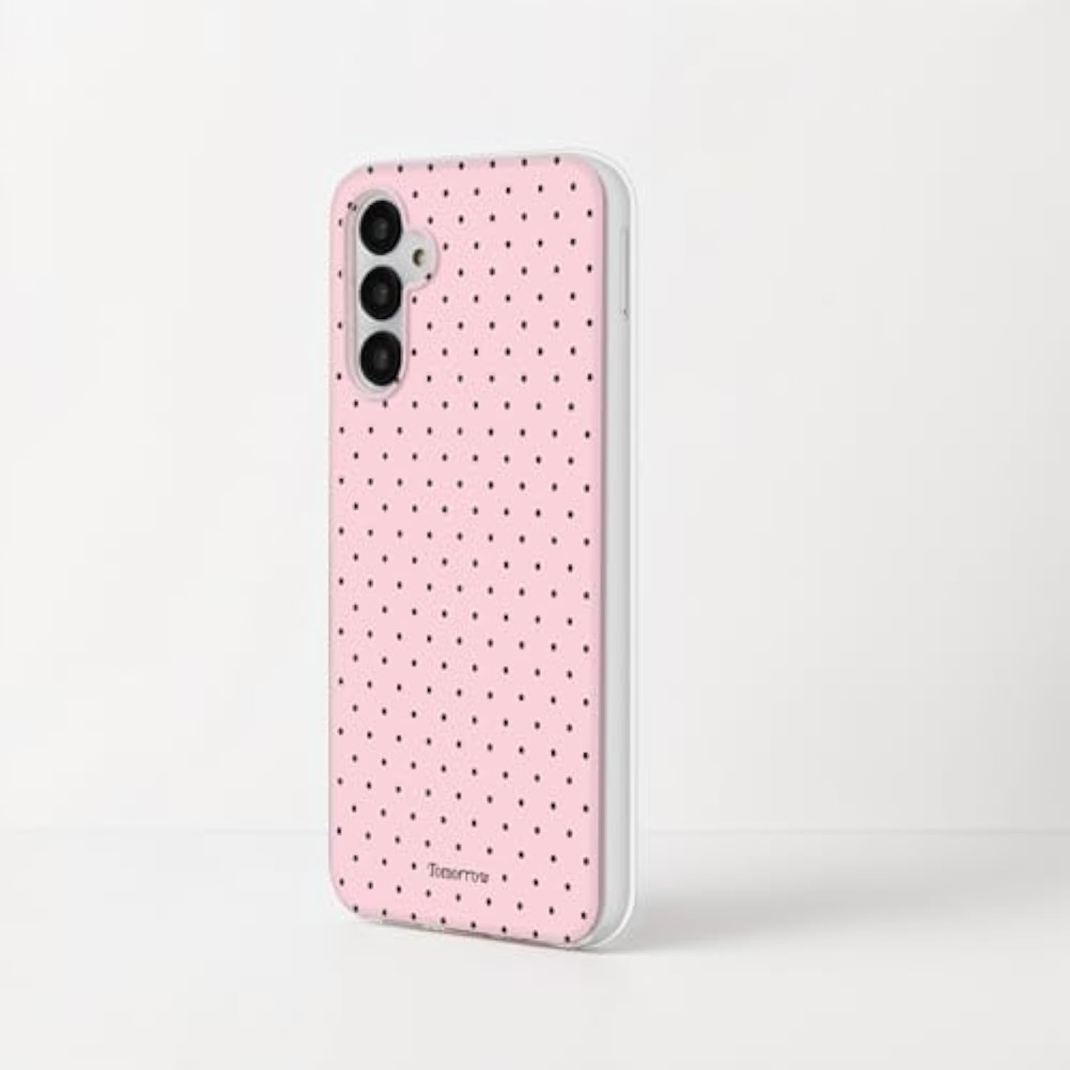 Polka Dot Phone Case for Samsung Galaxy A14 5G and 4G, Clear TPU Shockproof Cover with Aesthetic Design, Soft and Protective Case for Girls and Women, Pink