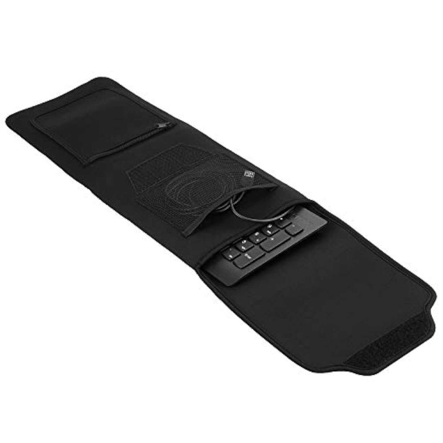 Keyboard Neoprene Sleeve Case(Up To 18 Inches), With Wireless Mouse Storage & Cable And Charger Pouch (Black)