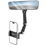 Rear View Mirror Phone Holder, Aluminum Alloy Mount Car Phone Holder Universal Rotatable And Retractable Rearview Mirror Phone Mount For Car Truck