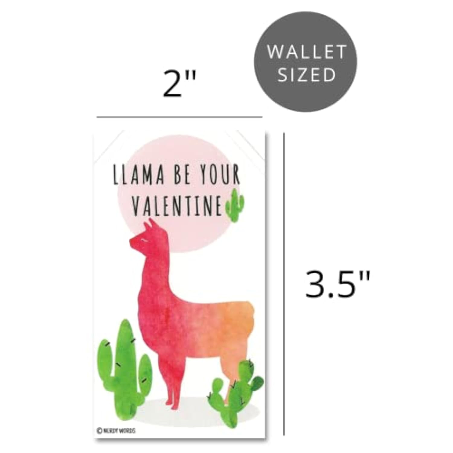 Mini Llama Sloth Narwhal Shark Valentines (Wallet-Sized Cards With Tiny Envelopes) For Valentine'S Day (Set Of 32)