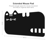 Large Gaming Mouse Pad, Extended Mouse Mat With Stitched Edges, Cute Anime Cat Keyboard Pad With Non-Slip Base, Big Xxl Desk Mats For Gamer, Laptop, Computer, Desktop, 29.5 X 15.9In, Black