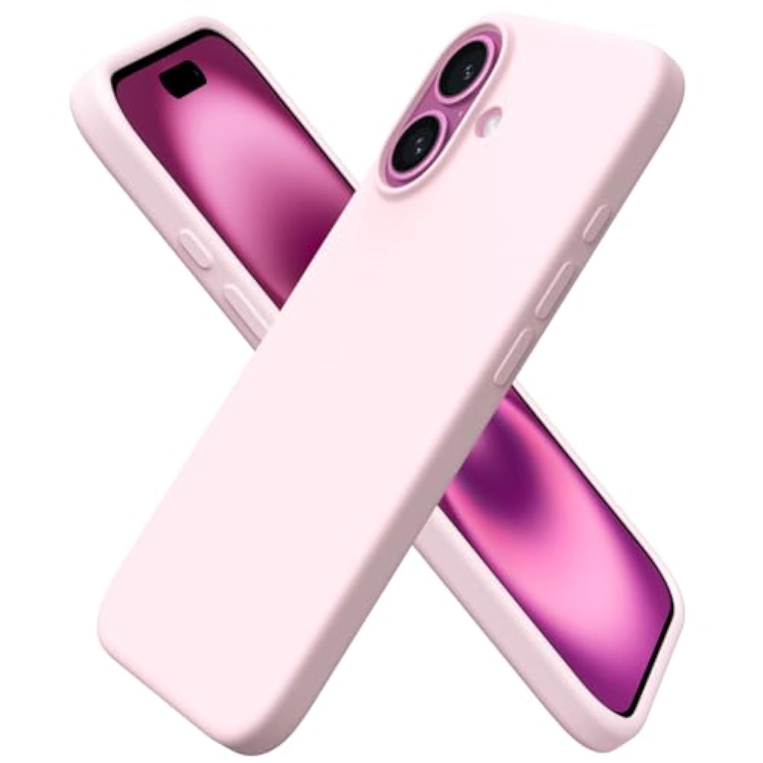 iPhone 16 Case 6.1" Slim Liquid Silicone Chalk Pink