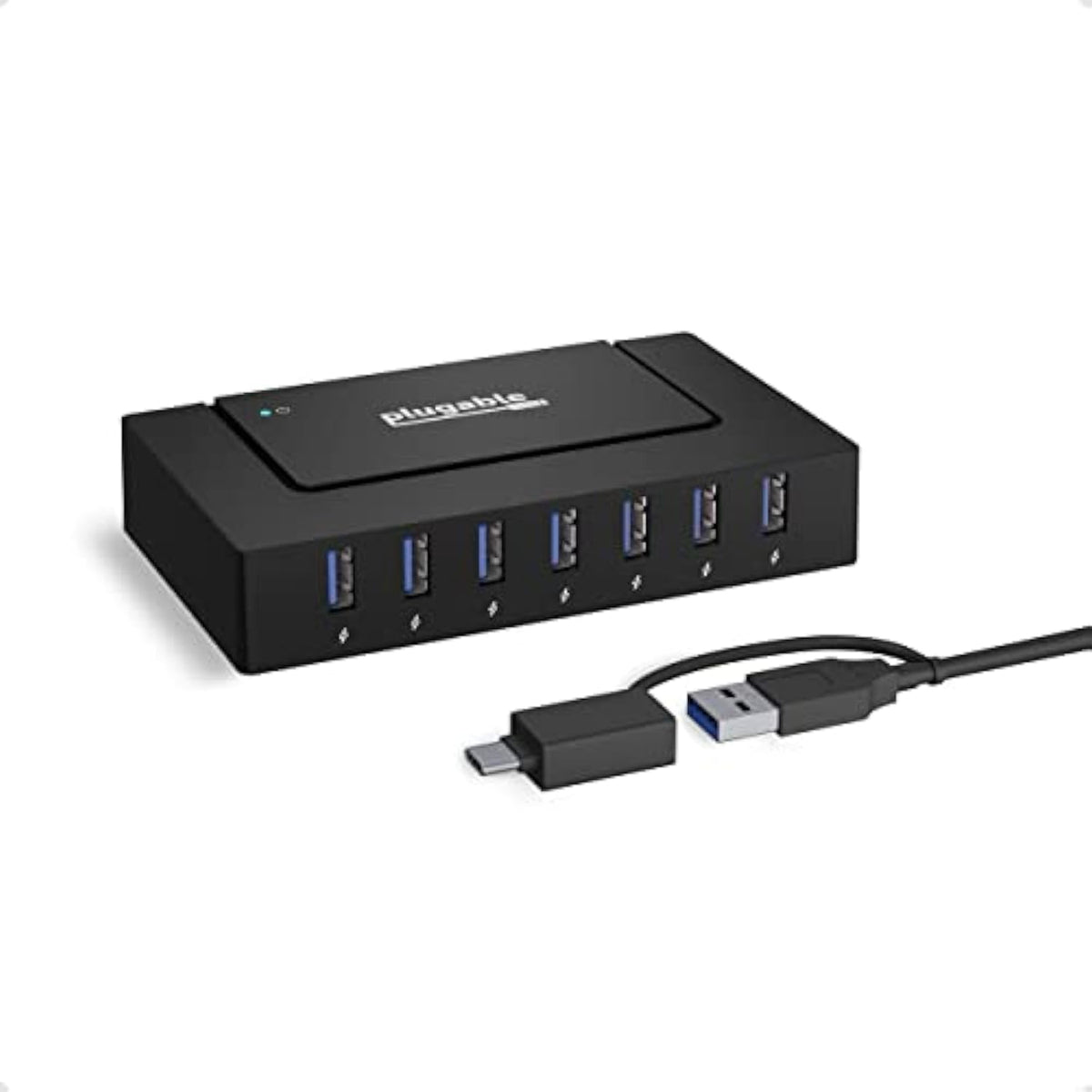 7-In-1 Usb Powered Hub For Laptops With Usb-C Or Usb 3.0 - Usb Power Station F