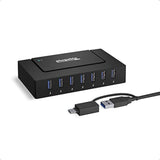 7-In-1 Usb Powered Hub For Laptops With Usb-C Or Usb 3.0 - Usb Power Station F