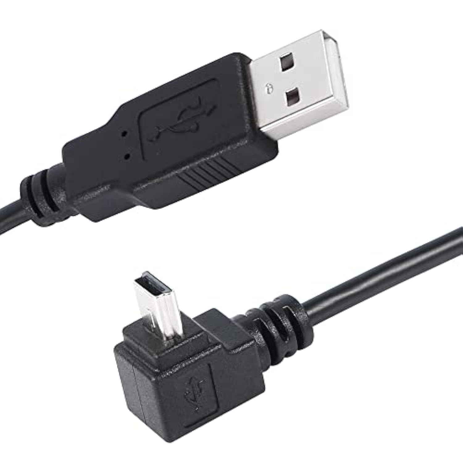 Dash Cam Power Cord, 9.8Ft 90 Degree Mini Usb Cable, Angle Mini Usb B Male To Usb A 2.0 Male Data Sync And Charging Cable For Garmin Nuvi Gps,Canon,Dash Cam (3M, Black Up Angle)