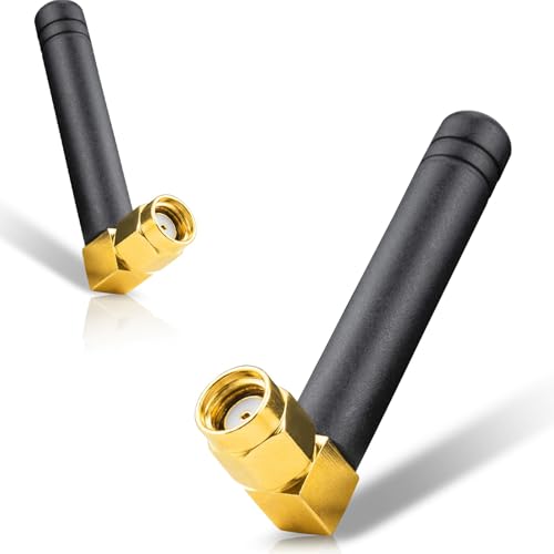 Rp-Sma Mini 2.4Ghz 5.8Ghz Wifi Antenna 2Dbi Dual Band Wireless Wifi Antenna Right Angle Small Pc Wifi Antenna Rp-Sma Male Connector Omni-Directional Mini Wifi Aerial Signal Booster Pack Of 2