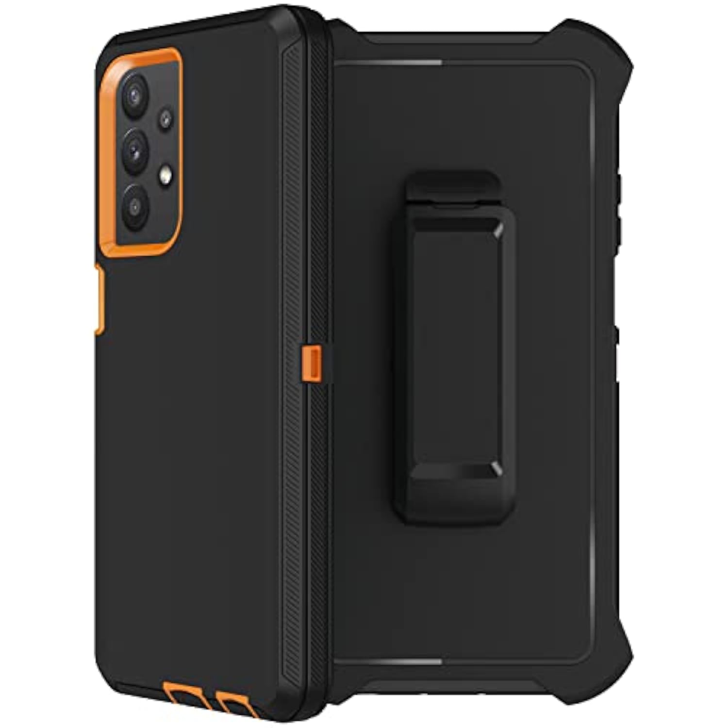 For Samsung Galaxy A32 5G Case With Belt Clip Holster, 2X Screen Protector, Heavy Duty Military Grade Full Body Shockproof Dust-Proof Rugged Protective Cover For Samsung A32 5G Orange