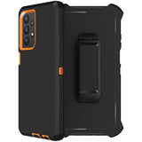 For Samsung Galaxy A32 5G Case With Belt Clip Holster, 2X Screen Protector, Heavy Duty Military Grade Full Body Shockproof Dust-Proof Rugged Protective Cover For Samsung A32 5G Orange