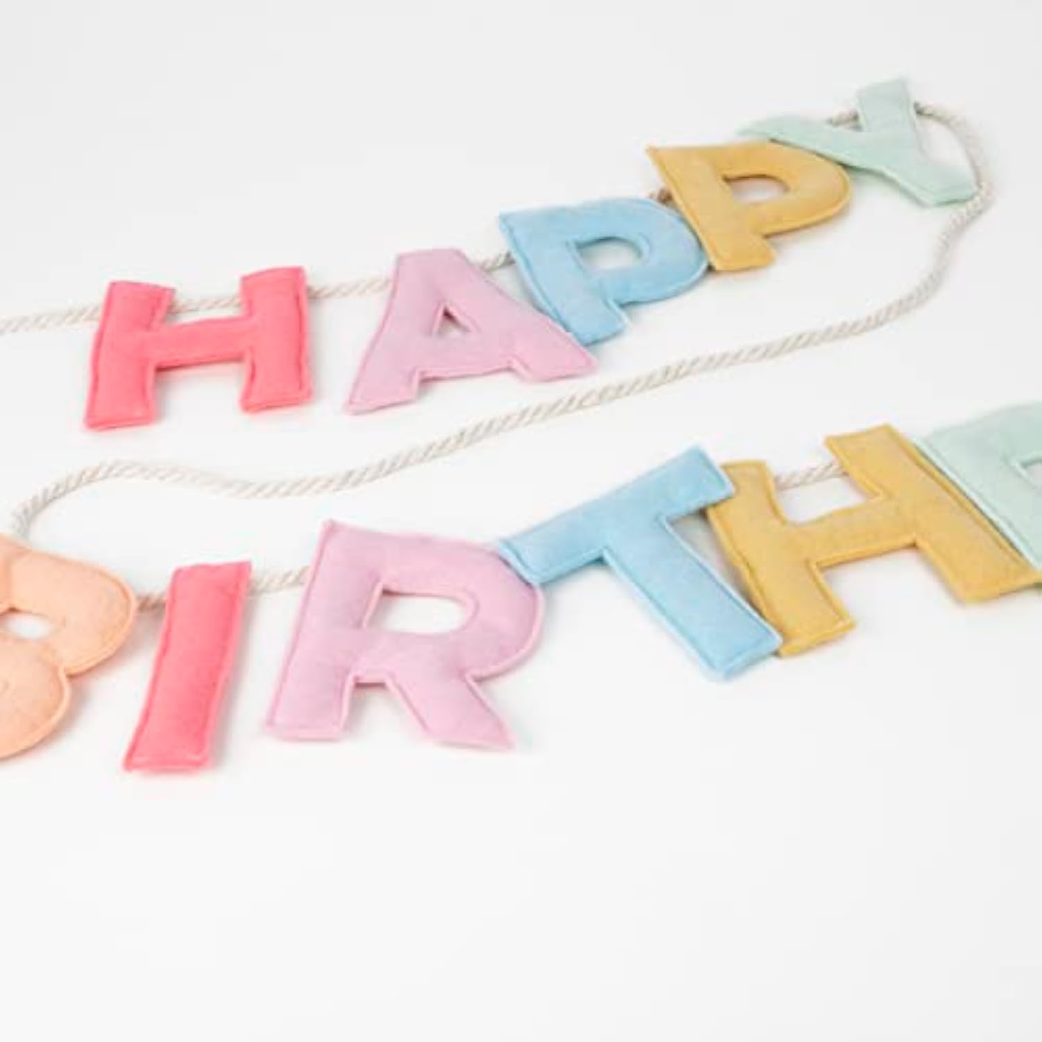 Meri Meri Felt Happy Birthday Garland (3.2m with excess cord - Pack of 1)