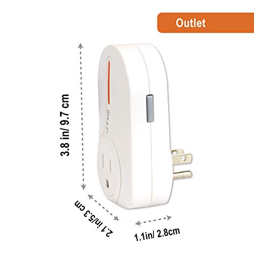 5 Pack Remote Control Outlet Switch 3Rd Generation Energy Saving Auto-Programmable Wireless Electrical Plug Switch For Household Appliances Lighting & Electrical Equipment (2 Remotes)