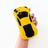 3D Car Case For Iphone 13 Kids Boys Teen, Glossy Yellow Cool Design Sports Race Car Iphone 13 Phone Cover For Men, Fashion Durable Full Body Soft Thick Sturdy Iphone13 Case (Ycar)