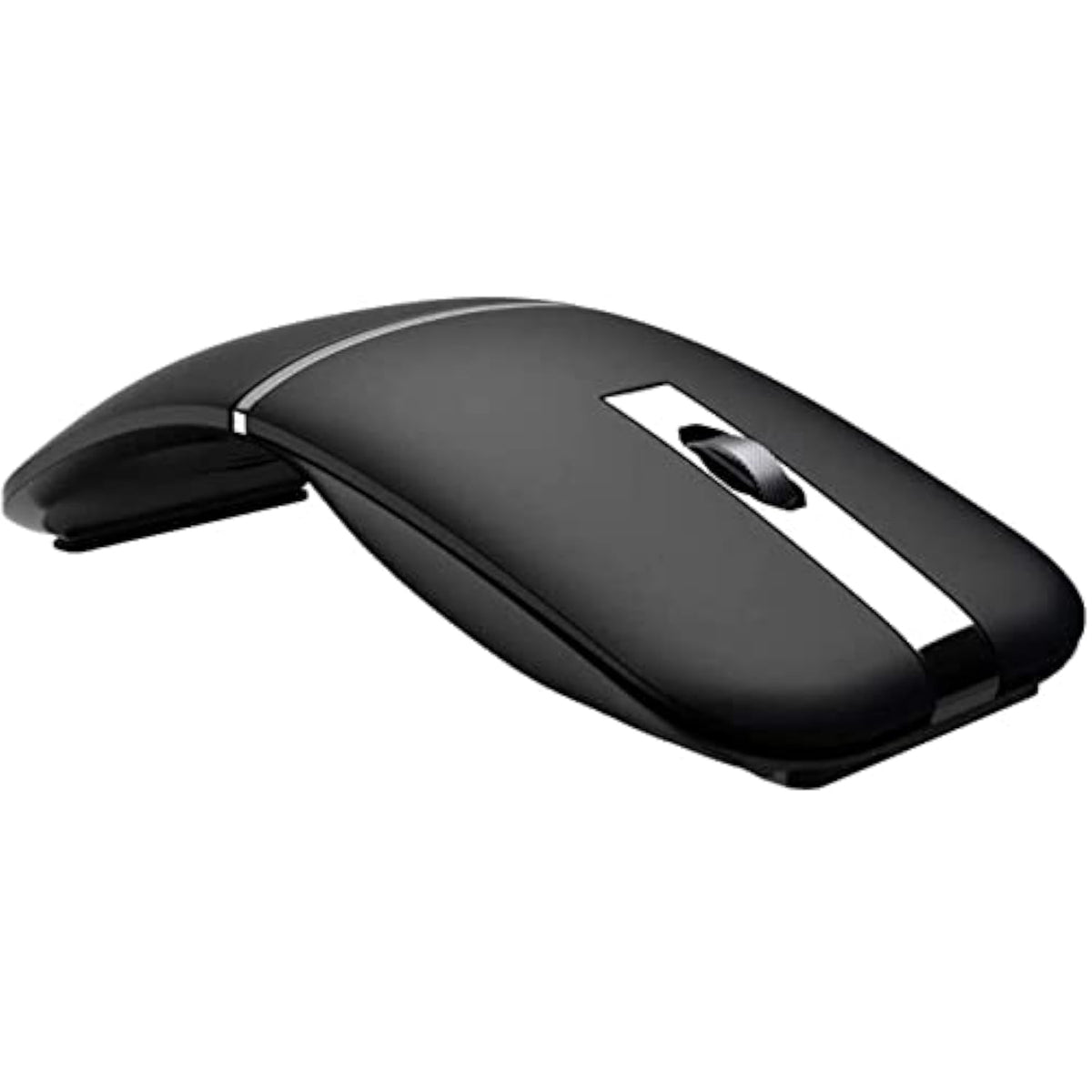 Bluetooth Wireless Mouse For Laptop, Foldable Arc 180° Rotating Silent Click Portable Curved Computer Mice For Home, Office, Travel(Black)