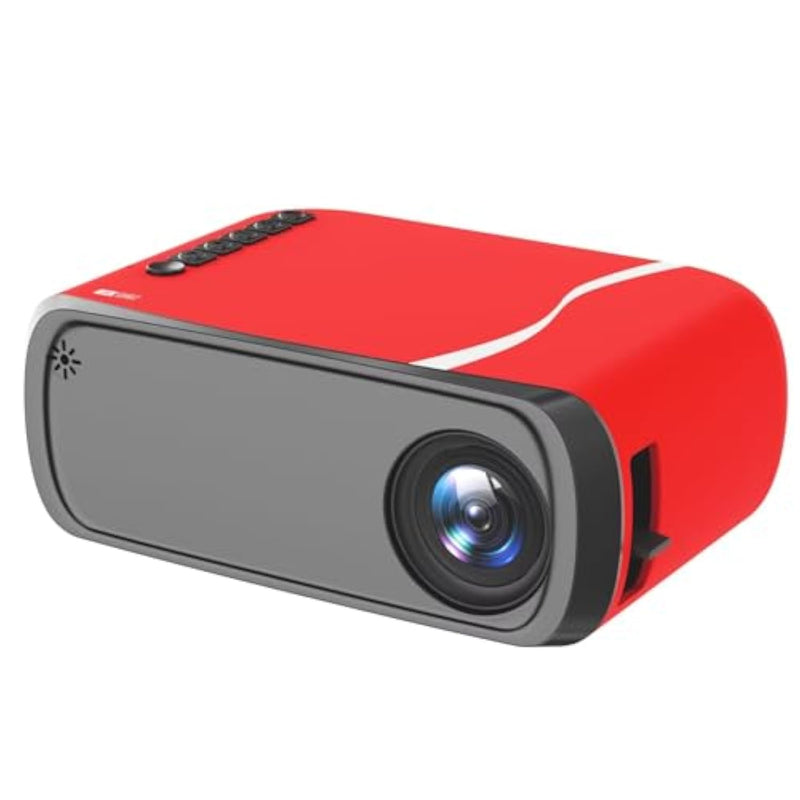 Mini Projector With Wifi Portable Projector Support 1080P 170" Mini Hd Movie Projector, Outdoor Projector Compatible With Phone/ Tablet/ Laptop/ Tv Stick/ Ps4/ Hdmi/Usb Red Black
