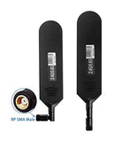 Dual Band Wifi 2.4Ghz 5.8Ghz 12Dbi High Gain Omnidirectional Glue Stick Antenna Rp Sma Male Connector Antenna For Wifi Router Wireless Network Card (Black,2Pcs)