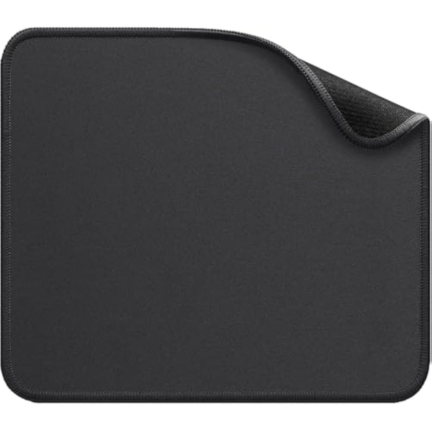Gaming Mouse Pad With Stitched Edges, Non-Slip Rubber Base For Computer, Black, 10X12 Inches