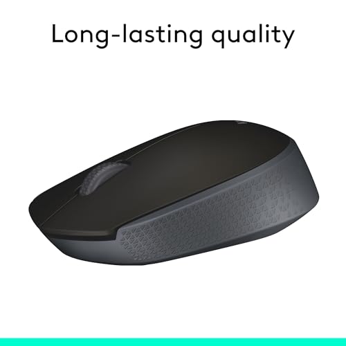 M170 Wireless Mouse For Pc, Mac, Laptop, 2.4 Ghz With Usb Mini Receiver, Optical Tracking, 12-Months Battery Life, Ambidextrous - Grey