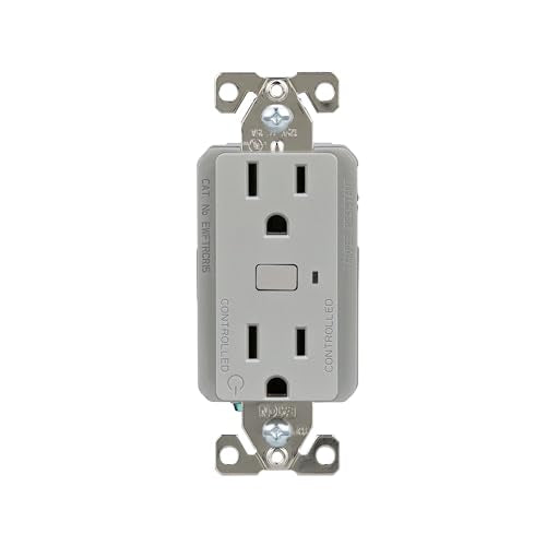 Ewftrcr15-Sg-Bx-L Wi-Fi Smart Receptacle Works With Hey Google And Alexa, Silver Granite