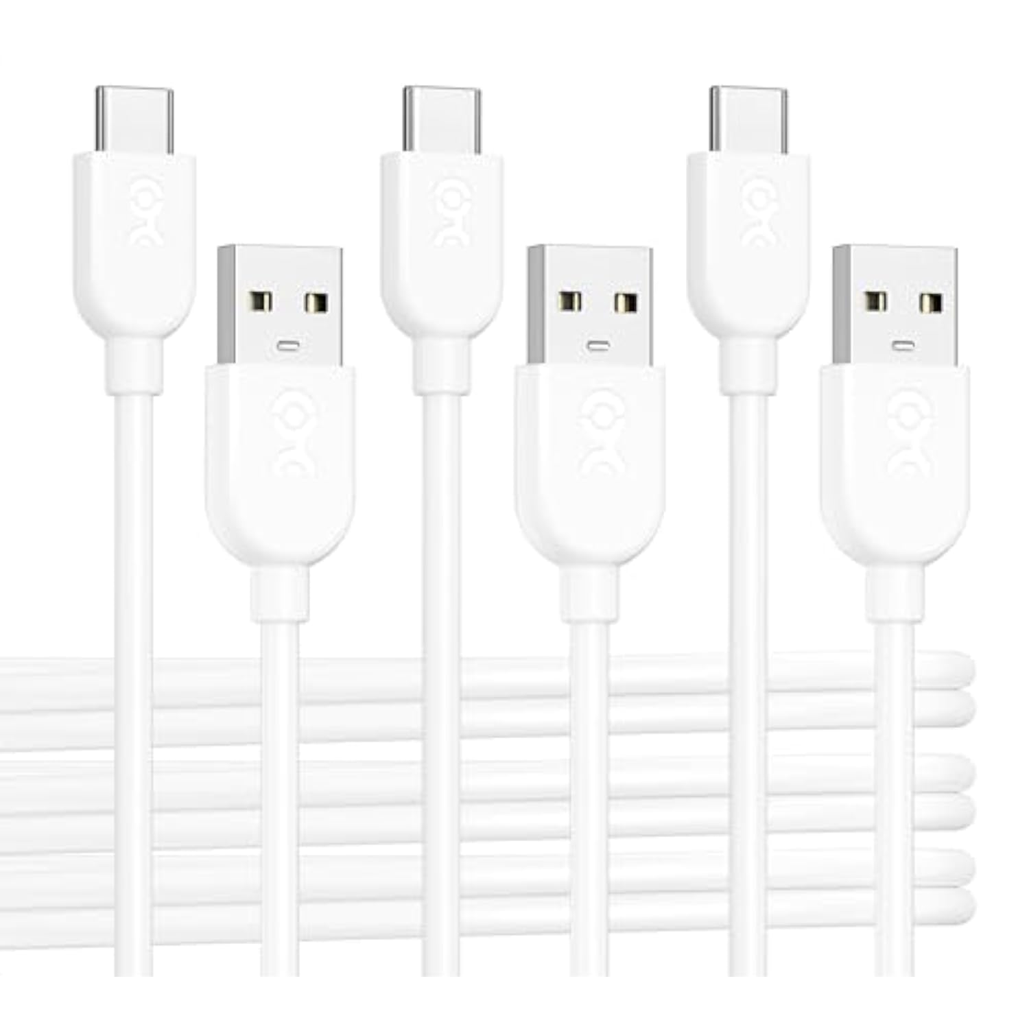 Cable Matters 3-Pack Extreme Flexible USB A to USB C Cable 6ft in White, Support Apple CarPlay, Android Auto, USB to USB C Charging Cable for iPhone 16/15 Pro Max Plus, Galaxy S23