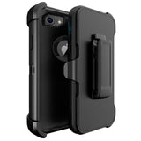 Defender Case For Iphone 7/8 Plus, Heavy Duty Shockproof Dustproof 3 In 1 Rugged Protective Bumper Cover, Military Grade Drop Protective Phone Case (Black)