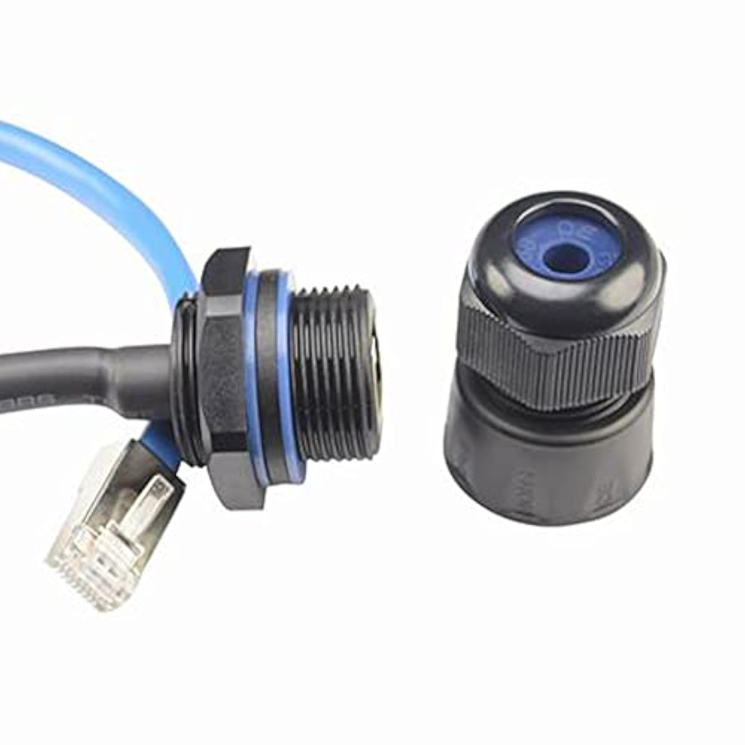 2Pcs Panel Mounting Rj45 Waterproof Connector M25 Cat5/5E/6 Ethernet Lan Cable