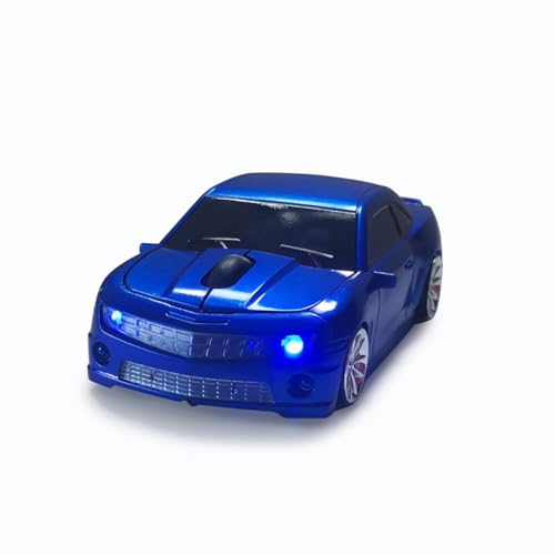 Wireless Mouse - Cool Car Shape, 2.4Ghz Wireless, For Laptop Pc Mac (Blue)