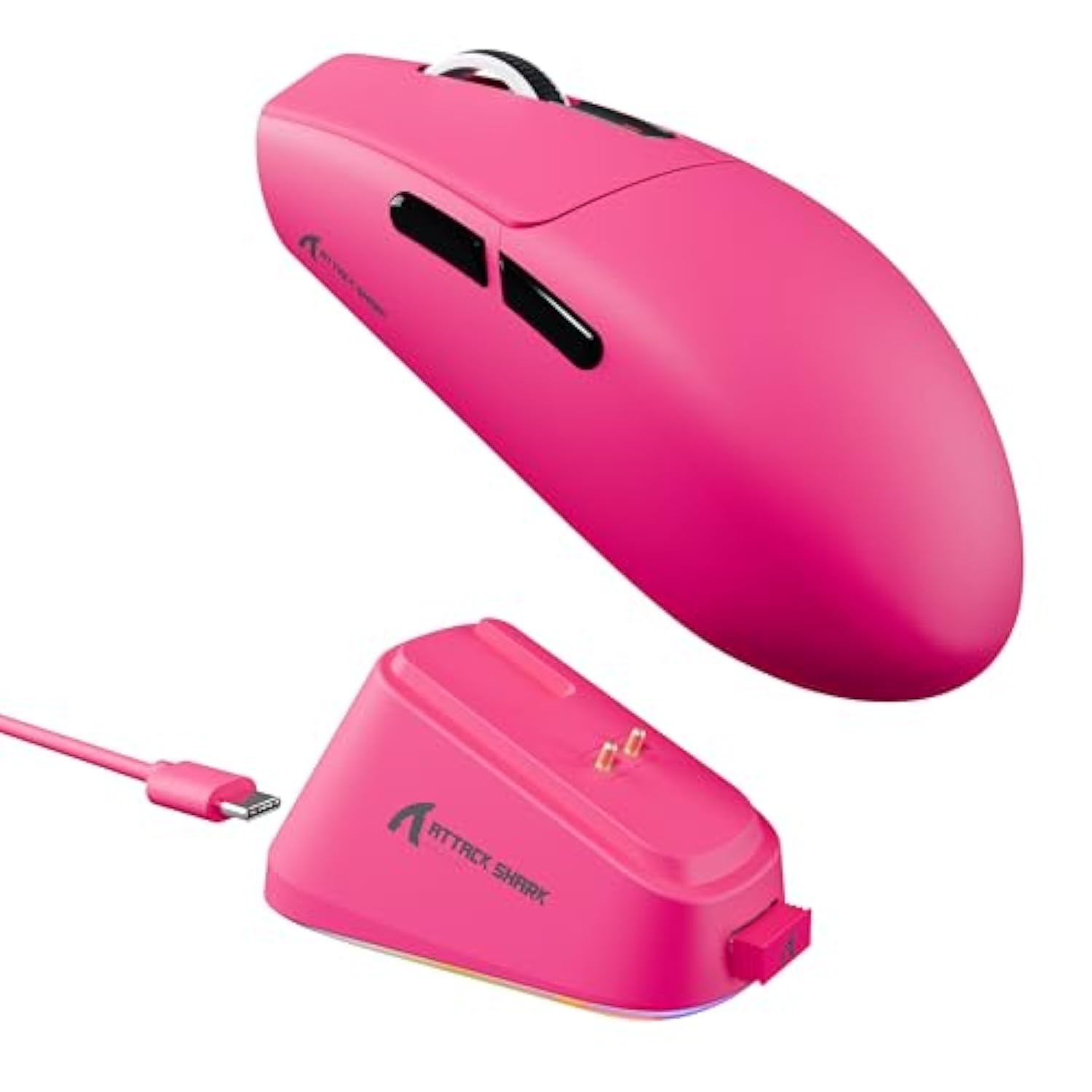 G3 Pro Wireless Gaming Mouse With Magnetic Charging Dock,Pixart Paw3311 Gaming Sensor,Bt/2.4G Wireless/Wired Gaming Mouse,25000 Dpi,59G Superlight Gamer Mice For Pc/Win/Ps/Mac(Rose)