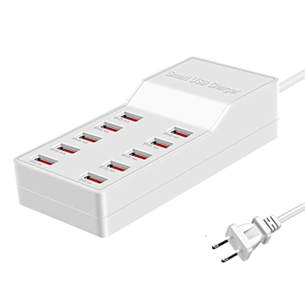 Usb Charger Station,10-Port 50W/10A Multiple Usb Charging Station With Smart Ic Technology,Multi Ports Charger Charging For Smartphones?Tablets?And Other Devices.