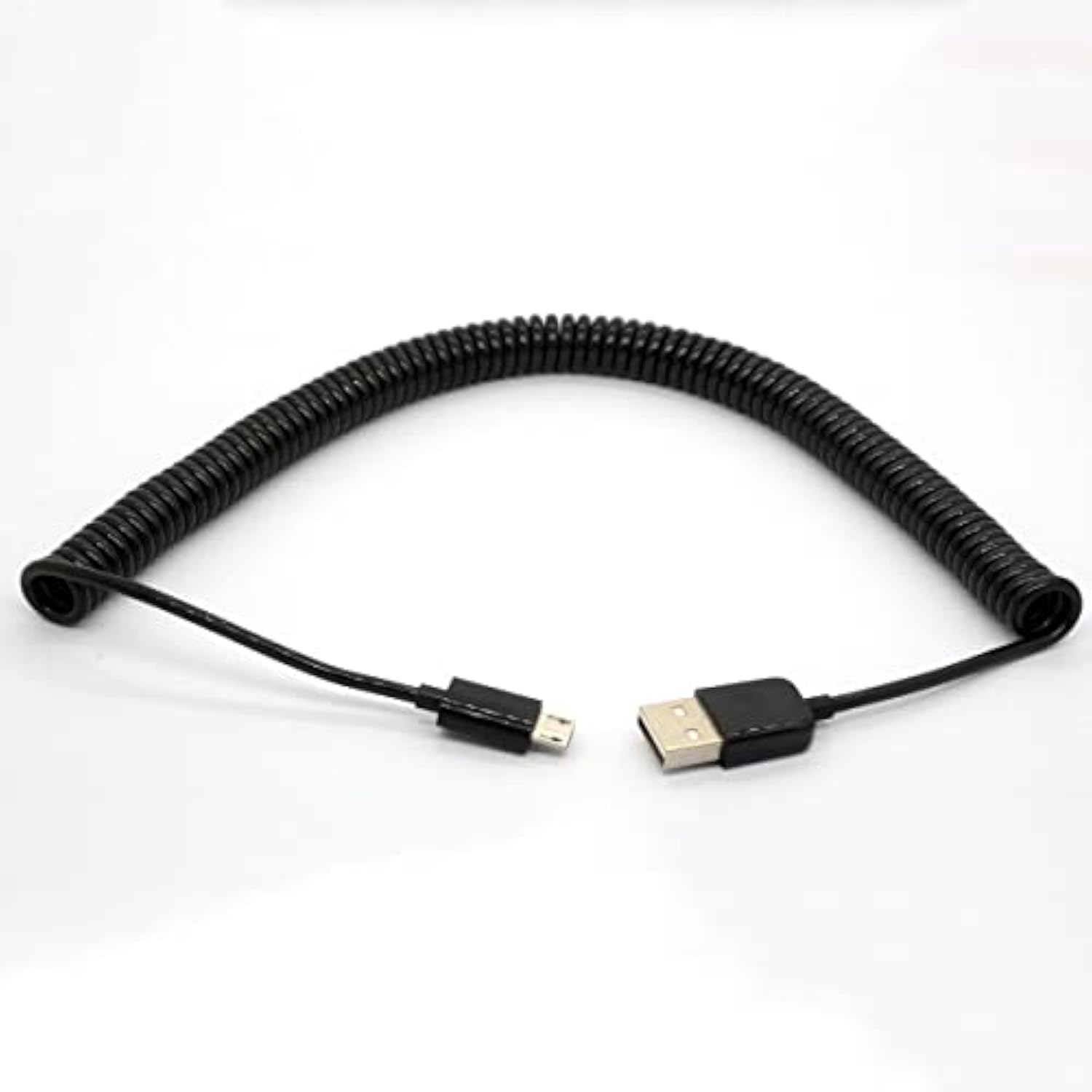 Coiled Usb To Micro Usb Cable Spring Spiral Usb 2.0 Male To Micro B Male Conne