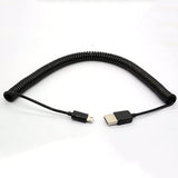 Coiled Usb To Micro Usb Cable Spring Spiral Usb 2.0 Male To Micro B Male Conne
