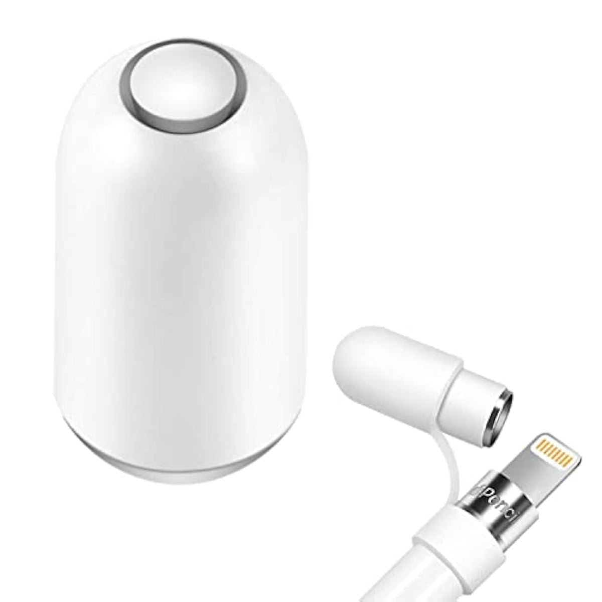Magnetic Replacement Cap for Apple Pencil 1st Gen with Silicone Holder White