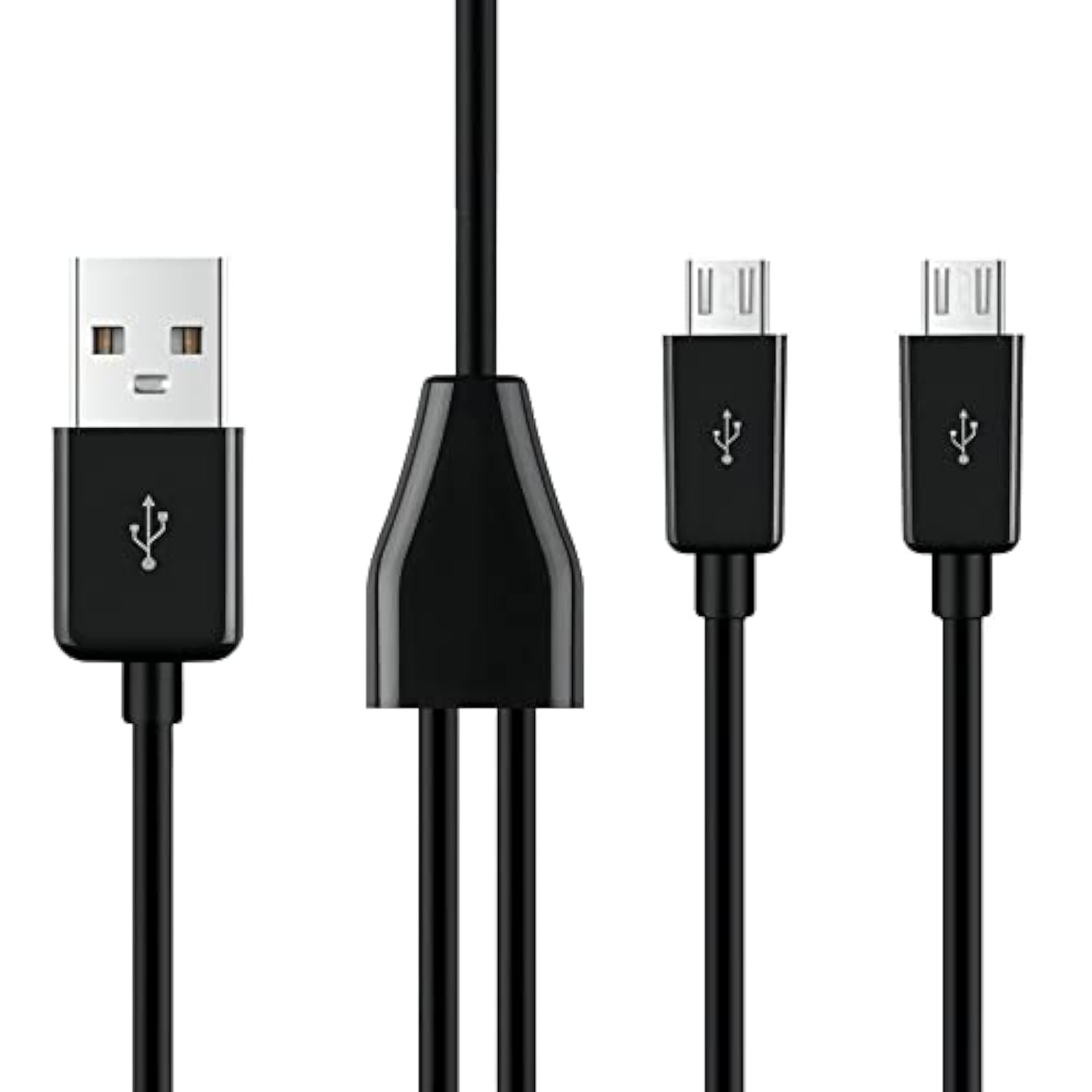Micro Usb Splitter Cable,2 In 1 Usb 2.0 A Male To Dual Micro Usb Male Charging