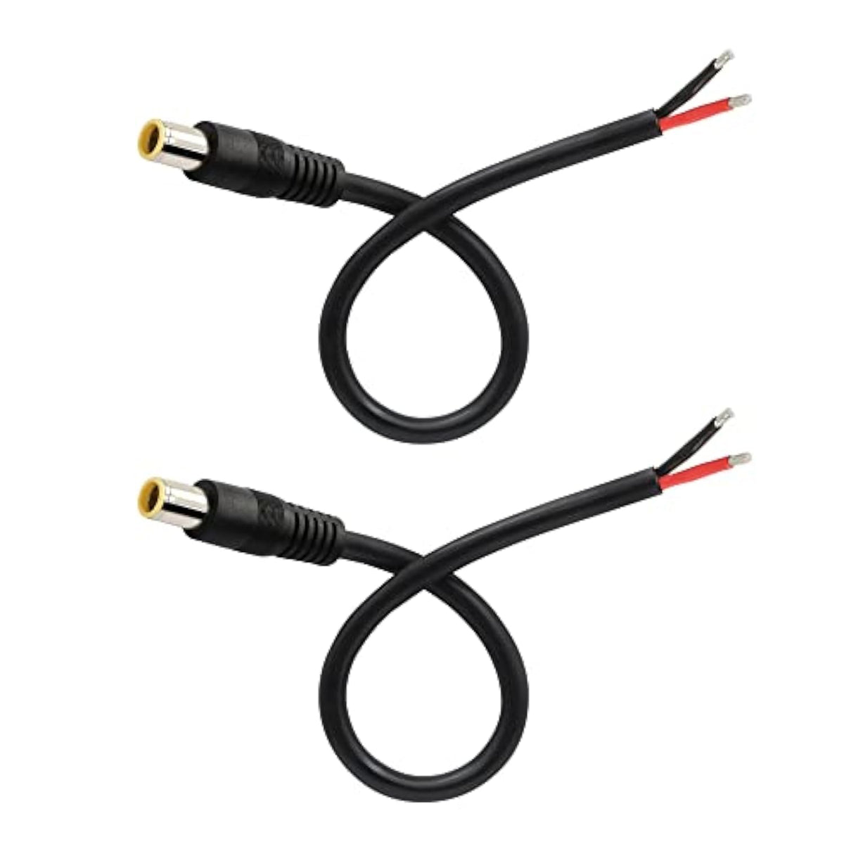 2 Pcs Dc7909 Power Pigtails Cable, 12V Dc 8Mm Male Plug To Bare Wire Open End Power Wire Supply Repair Cable, 16Awg Dc 7.9 X 5.5Mm Barrel Connector Pigtail For Solar Cell, Laptop Power(0.3M)