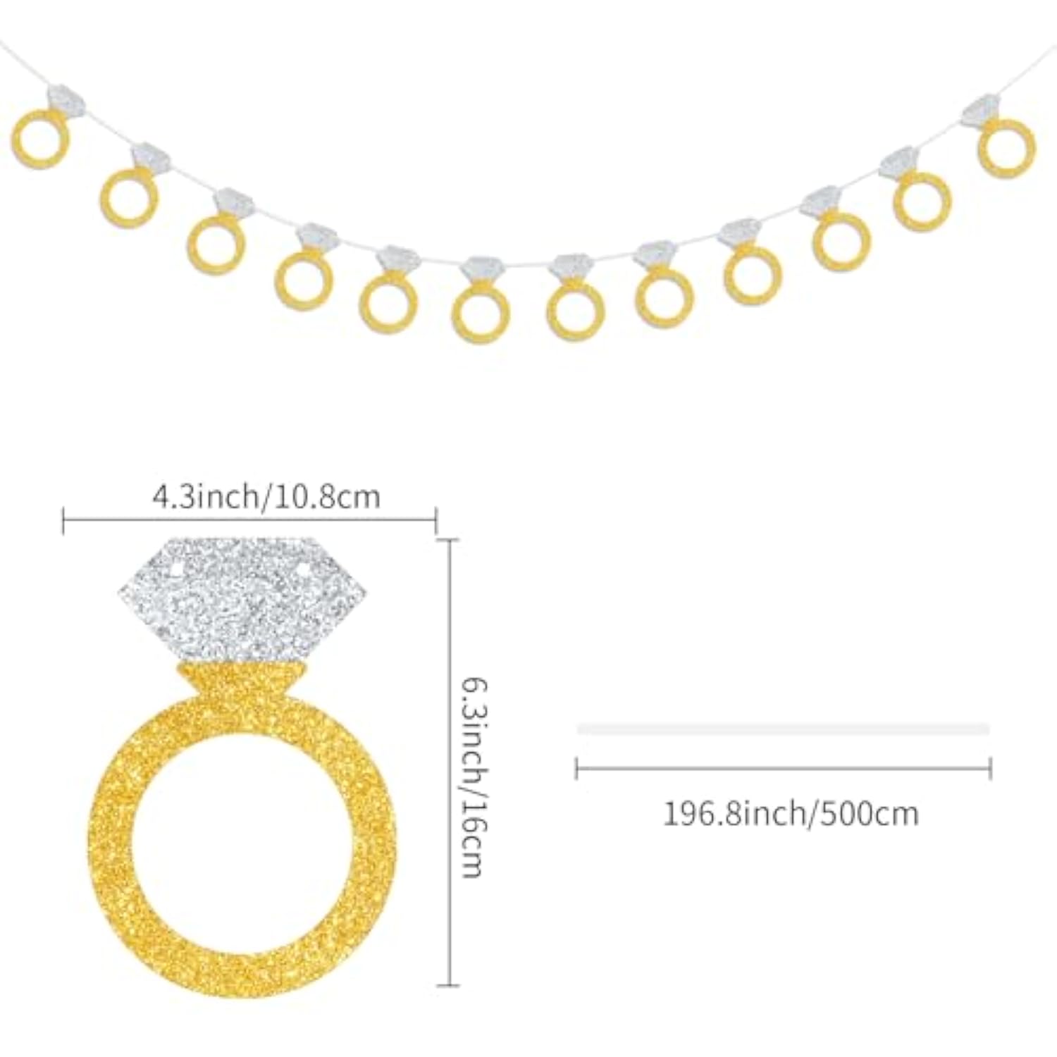 Wedding Diamond Ring Banner for Engagement, Bachelorette & Bridal Shower Decor