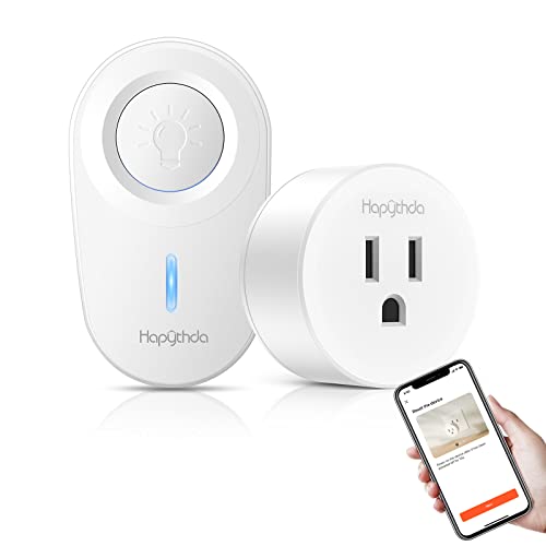 Smart Plug With Remote, 2.4Ghz Wi-Fi & Rf433 Wireless Remote Control Outlet Light Switch No Neutral Wire Required, Works With Smart Life/Tuya App, Compatible With Alexa/Google Home, White