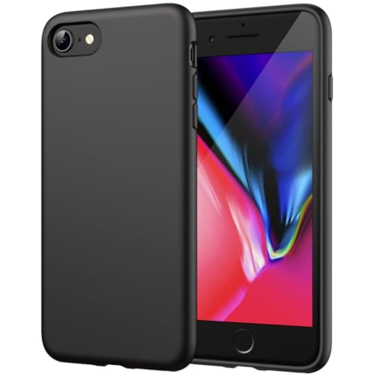 Jetech Silicone Case For Se 3/2 (2022/2020 Edition), 8 And 7, 4.7-Inch, Silky-Soft Touch Full-Body Protective Case, Shockproof Cover With Microfiber Lining (Black)