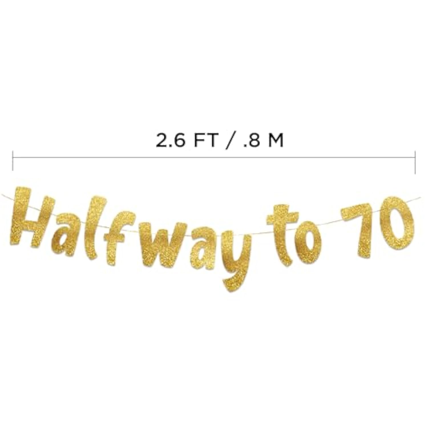 Halfway To 70 Gold Glitter Banner Happy 35Th Birthday Anniversary Decorations