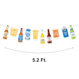 Pre-Strung 21St Birthday Decorations Liquor Beer Bottle Banner For Him, Happy 21St Bday Party, Finally Legal 21, Cheers To 21 Forever Favors