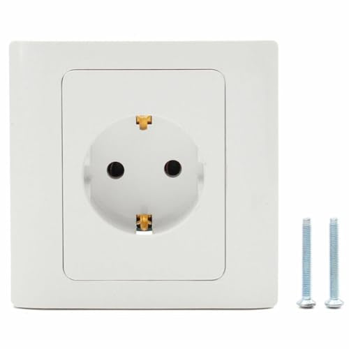 Single Eu German Standard Electrical Plug Socket Wall Power Outlet Panel 16A European Round Hole Power Outlet Ac 250V