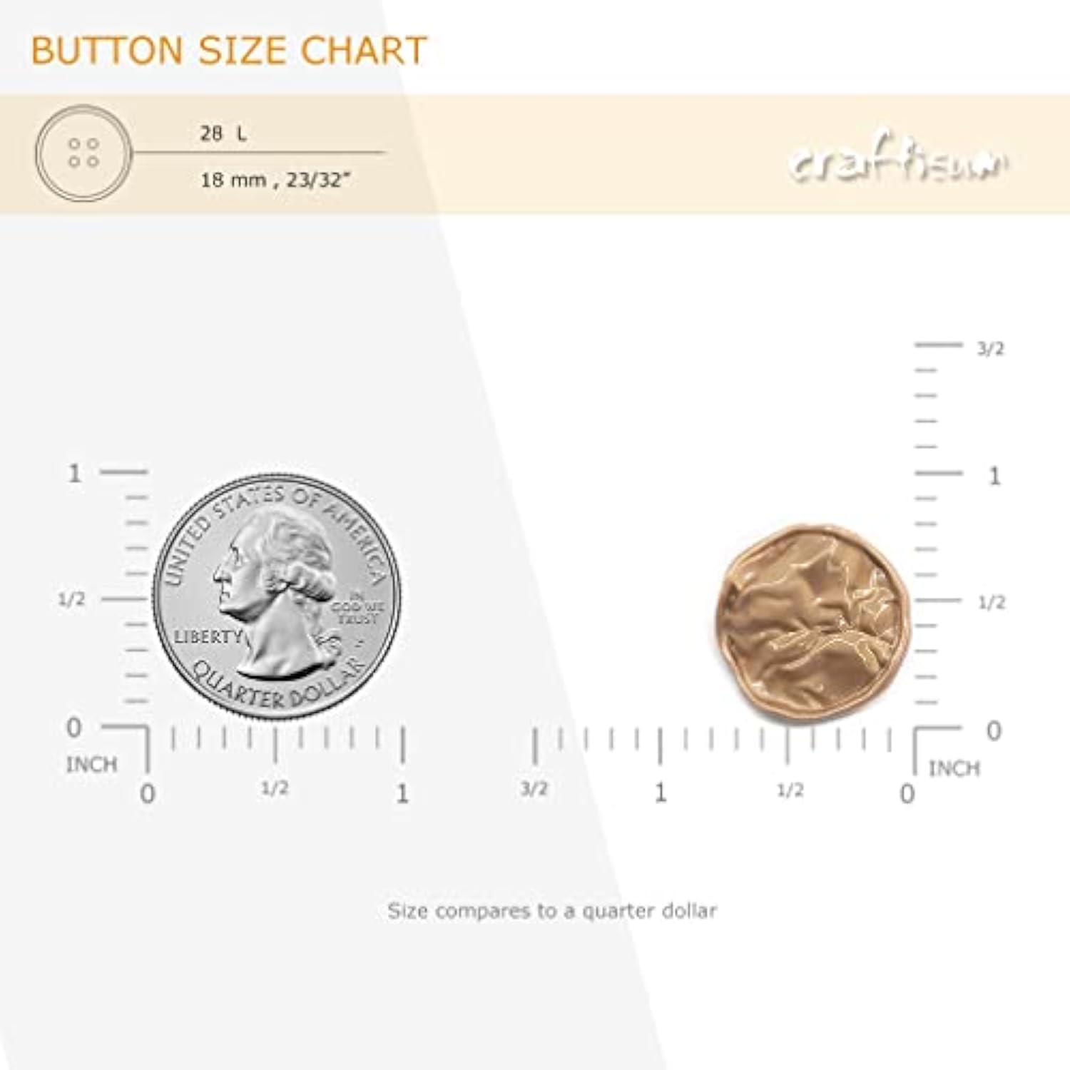 Golden Decorative Irregular Sewing Shank Buttons 20 Pcs - 18Mm, 23/32"