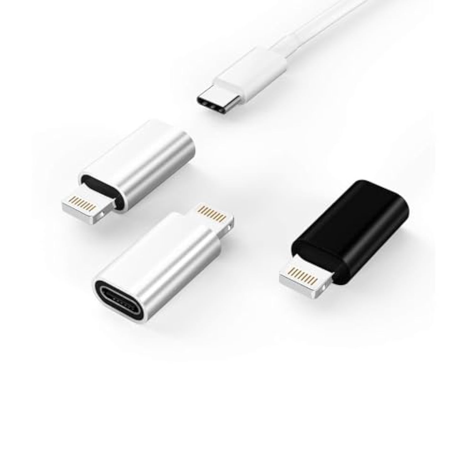 Apple Iphone 12 11 Mini Pro Max Xs Xr X Se2 7 8Plus Ipad Air Usb C To Lightning Adapter - 3Pack, Female To Male, Charging Cable, Adaptor