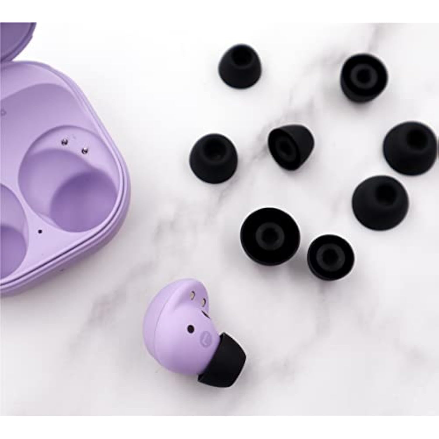 6 Pairs Galaxy Buds 2 Pro Ear Tips Buds Eartips, S/M/L Replacement Soft Silicone Rubber Flexible Gel Earbuds Earplug Fit In Case Compatible With Samsung Galaxy Buds 2 Pro 2022 Release - Graphite