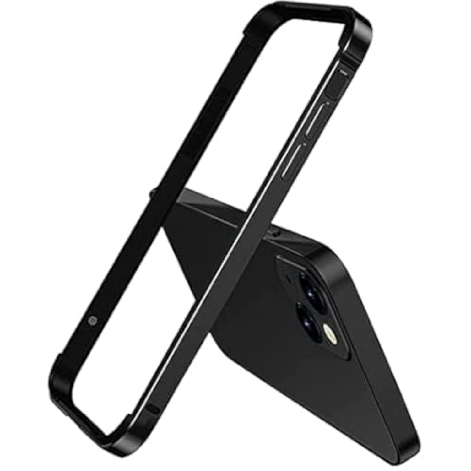 New Aluminum Frame Metal Bumper Frame Slim Hard Case Cover For Iphone13 Pro Max, Metal Frame Armor With Soft Inner Bumper, Raised Edge Protection (Black, For 6.7" Iphone 13 Pro Max)